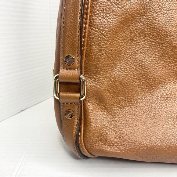 Michael Kors Bedford Belted Large Shoulder Tote Bag Pebble Leather Brown - Picture 3 of 16